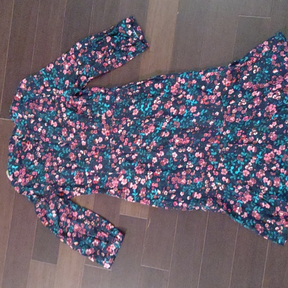 Joules pink and blue floral dress size 6 ruffle bottom - Picture 5 of 5